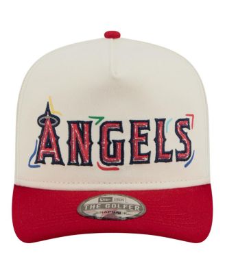 Мужская белая кепка для гольфа New Era от команды Los Angeles Angels Team Scribble с регулируемой посадкой