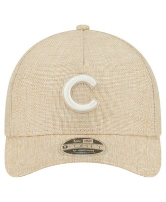 Мужская бежевая шляпа Chicago Cubs Cotton Weave M-Crown A-образной формы с регулируемой длиной 9 ДЮЙМОВ от New Era из хлопка бежевого цвета