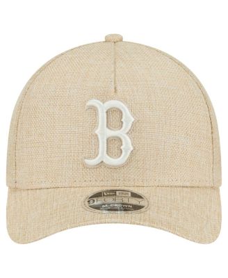 Мужская бежевая шляпа New Era Boston Red Sox Cotton Weave M-Crown A-образной формы с регулируемой длиной 9 футов