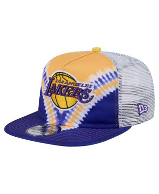 New Era - Men's Purple/Gold Los Angeles Lakers Throwback Dye Golfer Snapback Hat