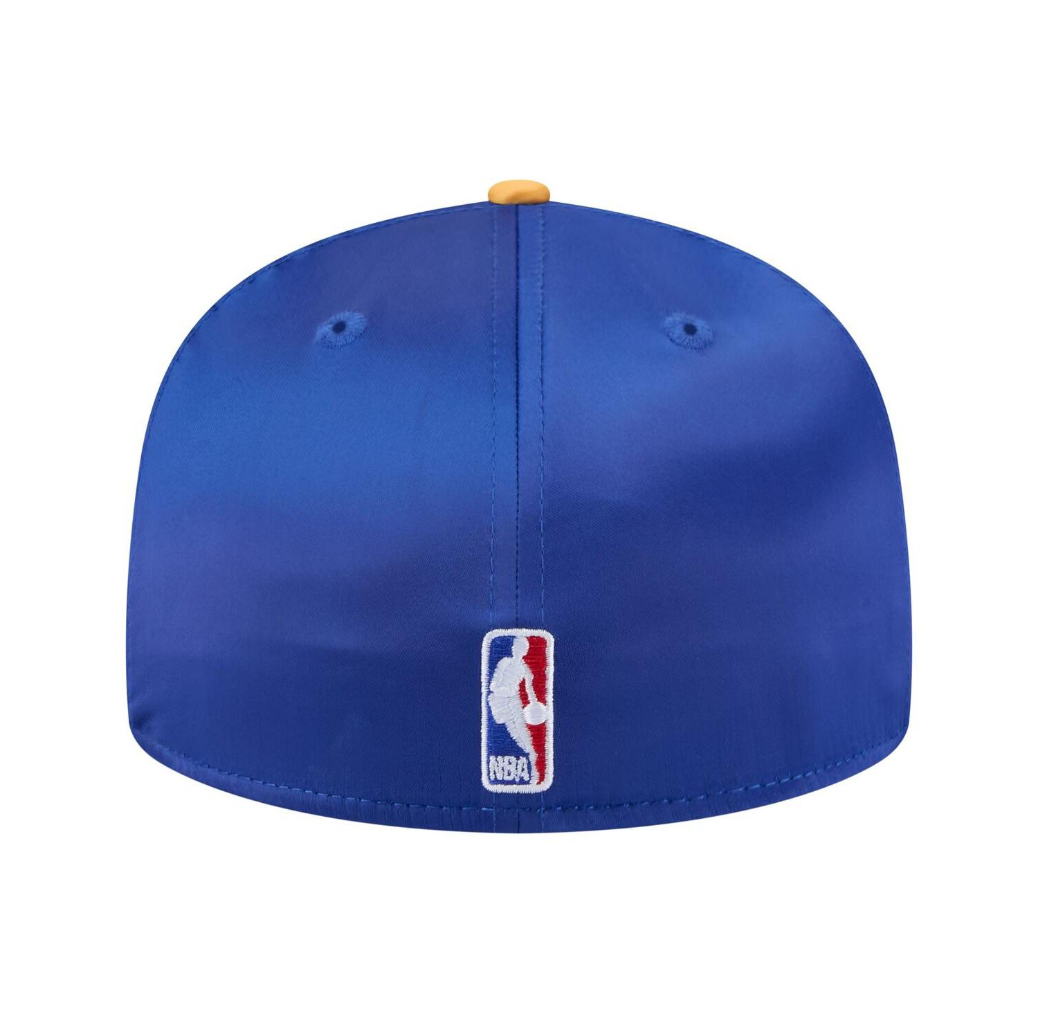 Men's Royal/Gold Golden State Warriors Throwback Satin Vintage Pin Two-Tone 59FIFTY Fitted Hat