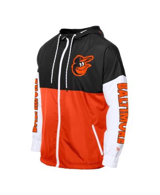 Men's Orange/Black Baltimore Orioles Color Block Full-Zip Hoodie Windbreaker Jacket