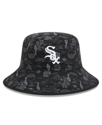 Мужская черная кепка-панама с принтом Chicago White Sox 2025 для весенних тренировок от New Era.