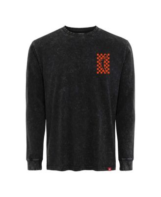 Спортивная мужская и женская черная футболка премиум-класса с длинным рукавом из коллекции WNBA Rock Roll Collection Bono Mineral Wash от Sportiqe