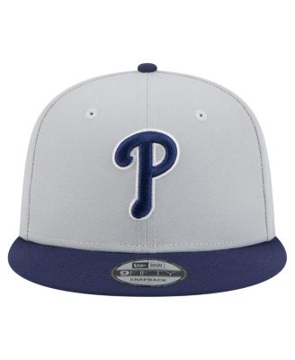 Мужская кепка-снэпбэк New Era серого / темно-синего цвета Philadelphia Phillies в 2-тонной цветовой гамме 9FIFTY Snapback