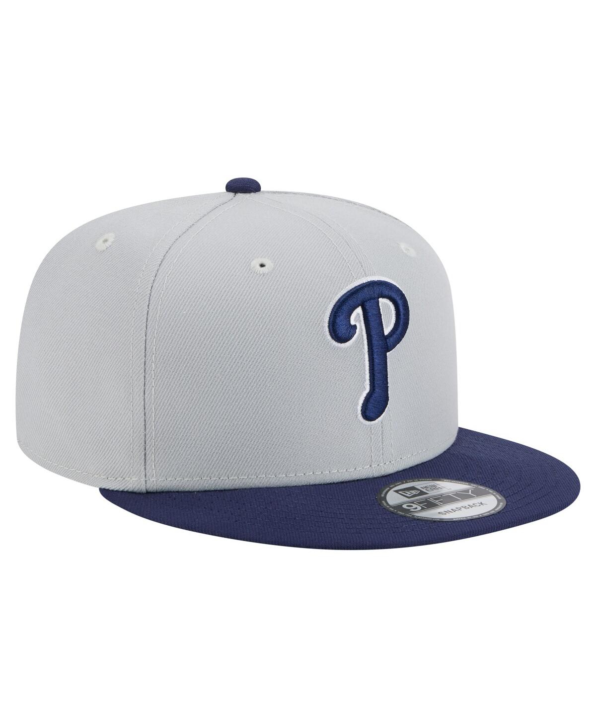 NEW ERA MEN'S GRAY/NAVY PHILADELPHIA PHILLIES 2-TONE COLOR PACK 9FIFTY SNAPBACK HAT 