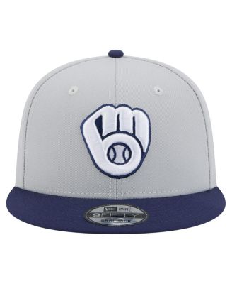 Мужская кепка-снэпбэк New Era серого / темно-синего цвета Milwaukee Brewers, 2-тонная, в упаковке 9 штук.