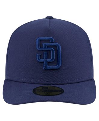 Мужская темно-синяя шляпа New Era San Diego Padres Color Pack A-Frame 59, приталенная по фигуре.