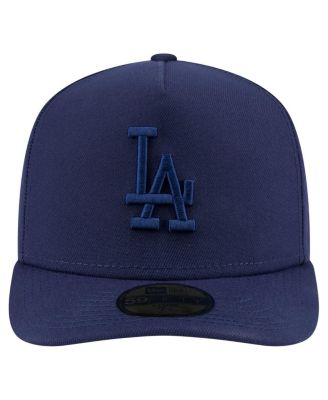 Мужская темно-синяя шляпа New Era Los Angeles Dodgers Color Pack A-Frame 59, облегающая фигуру.