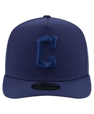 Мужская темно-синяя кепка New Era Cleveland Guardians Color Pack A-Frame 59, приталенная по фигуре.