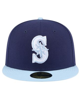 Мужская темно-синяя /светло-голубая шапка New Era Seattle Mariners Color Pack 2-Тонная 59-дюймовая приталенная шляпа
