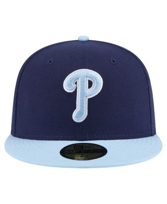 Мужская темно-синяя/светло-голубая шляпа Philadelphia Phillies Color Pack от New Era, 2-тонная приталенная шляпа длиной 59 сантиметров