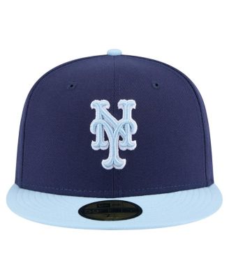 Мужская темно-синяя шляпа New Era New York Mets Color Pack 2-Тонная 59-дюймовая приталенная шляпа New Era