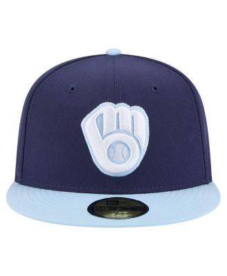 Мужская приталенная шляпа New Era темно-синего цвета Milwaukee Brewers Color Pack 2-Тонная 59-дюймовая шляпа