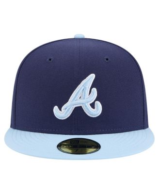Мужская темно-синяя /светло-голубая шляпа Atlanta Braves Color Pack от New Era, 2-тонная приталенная шляпа длиной 59 сантиметров
