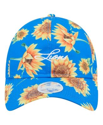 Женская синяя шляпа New Era Detroit Lions Adventure Sunflower с регулируемой длиной 92 см.