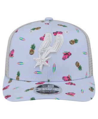 Мужская светло-голубая/серая кепка San Antonio Spurs Adventure Aloha с рисунком 