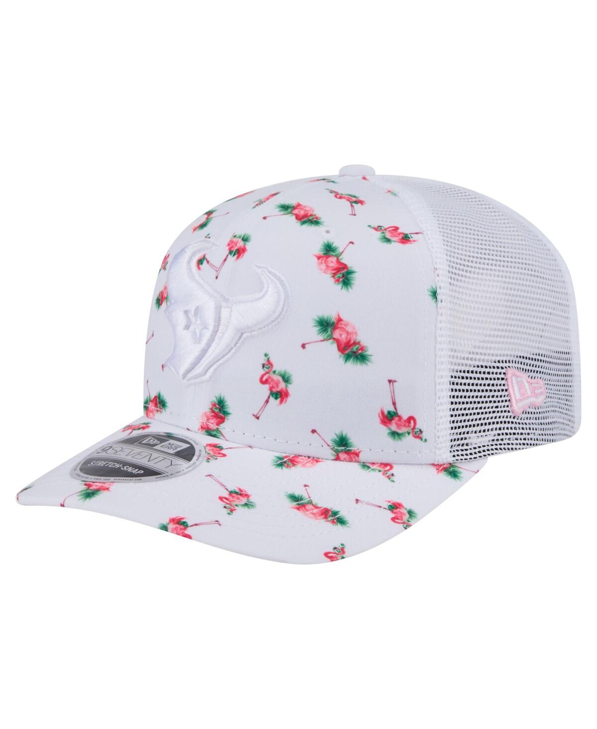 NEW ERA MEN'S WHITE HOUSTON TEXANS ADVENTURE FLAMINGO PATTERN 9SEVENTY STRETCH-SNAP HAT 