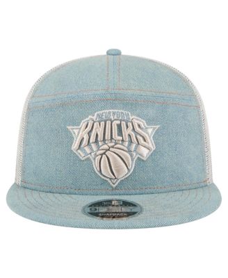 Мужская бейсболка дальнобойщика New Era New York Knicks Adventure из джинсовой ткани с разрезом длиной 9 футов.