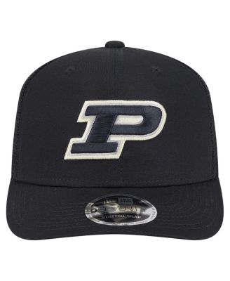 Мужская черная кепка Purdue Boilermakers Primary 9SEVENTY Trucker со стрейч-застежкой от New Era