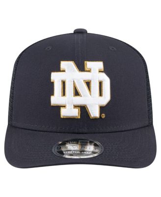 Мужская шляпа-стрейч-бейсболка для дальнобойщиков New Era Men's Navy Notre Dame Fighting Irish Primary 9SEVENTY