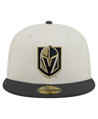 Мужская белая двухцветная приталенная шляпа New Era Vegas Golden Knights из хрома 59-го размера.
