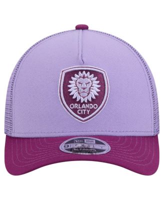 Мужская фиолетовая шапка дальнобойщика New Era Orlando City SC Color Pack 9FORTY с регулируемой А-образной рамкой