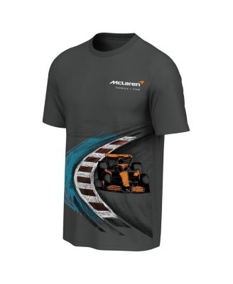 Мужская футболка с изображением команды McLaren Формулы-1 на треке из древесного угля