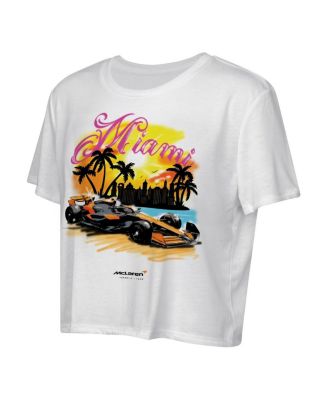 Женская белая футболка McLaren F1 Team 2025 Miami Grand Prix Sunset от Outerstuff