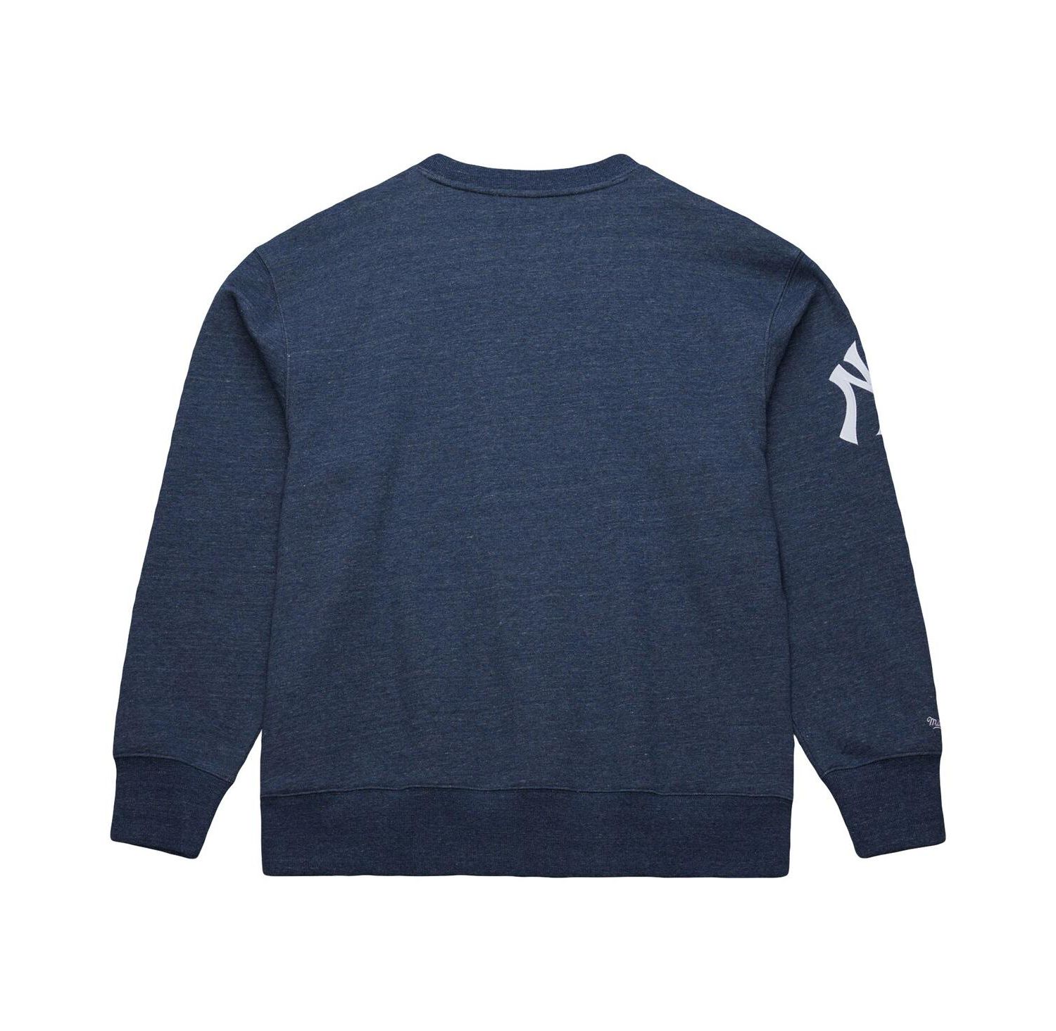 Men's Derek Jeter Heather Navy New York Yankees Legends Collection Vintage Logo Fleece Name & Number Pullover Sweatshirt