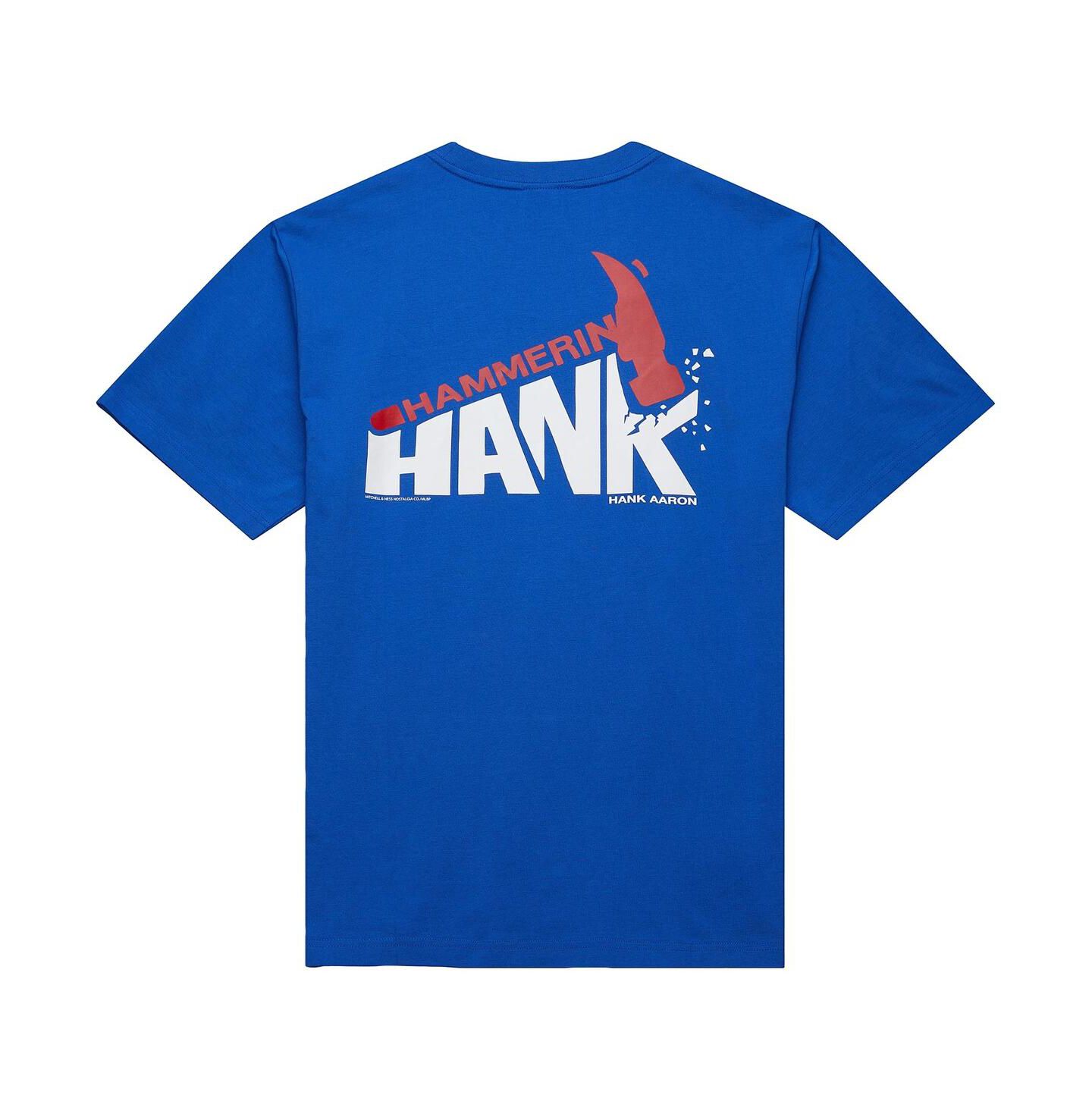 Мужская футболка Mitchell & Ness Hank Aaron Royal Atlanta Braves Legends Collection Vintage Logo — фото 3
