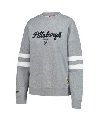 Women's Heather Gray Pittsburgh Pirates Lightweight Logo Pullover Sweatshirt