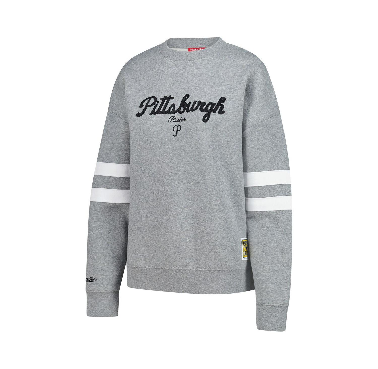 Women's Heather Gray Pittsburgh Pirates Lightweight Logo Pullover Sweatshirt