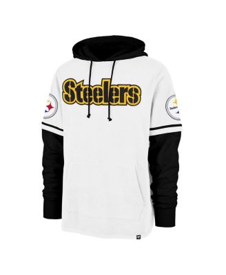 Мужская белая толстовка-пуловер Pittsburgh Steelers Trifecta Shortstop с капюшоном от бренда '47