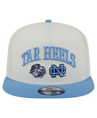 Мужская белая кепка-бейсболка с застежкой-молнией А-образной формы в стиле колледжа из Северной Каролины на каблуках-смолянах New Era 9FIFTY