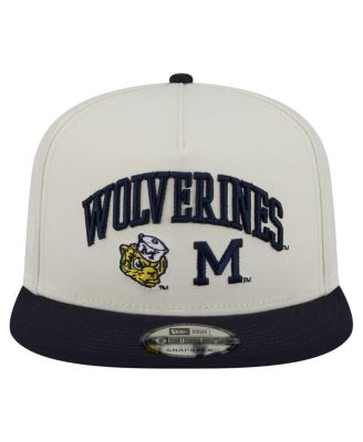 Мужская белая кепка Michigan Wolverines Collegiate 9FIFTY A-образной формы с застежкой-молнией New Era