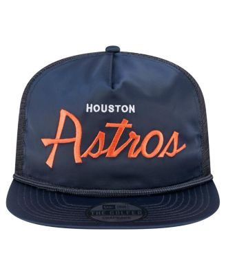 Новая мужская темно-синяя шляпа для гольфа Houston Astros в стиле ретро с атласным принтом, регулируемая по размеру.