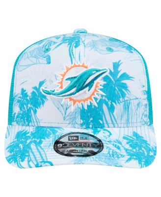 Новая мужская шапка Aqua Miami Dolphins Hula Trucker с регулируемой длиной 9 лет от New Era