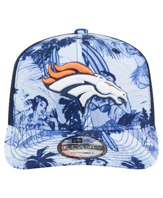 Мужская темно-синяя шляпа Denver Broncos Hula Trucker 9SEVENTY с регулируемой длиной, новая эра