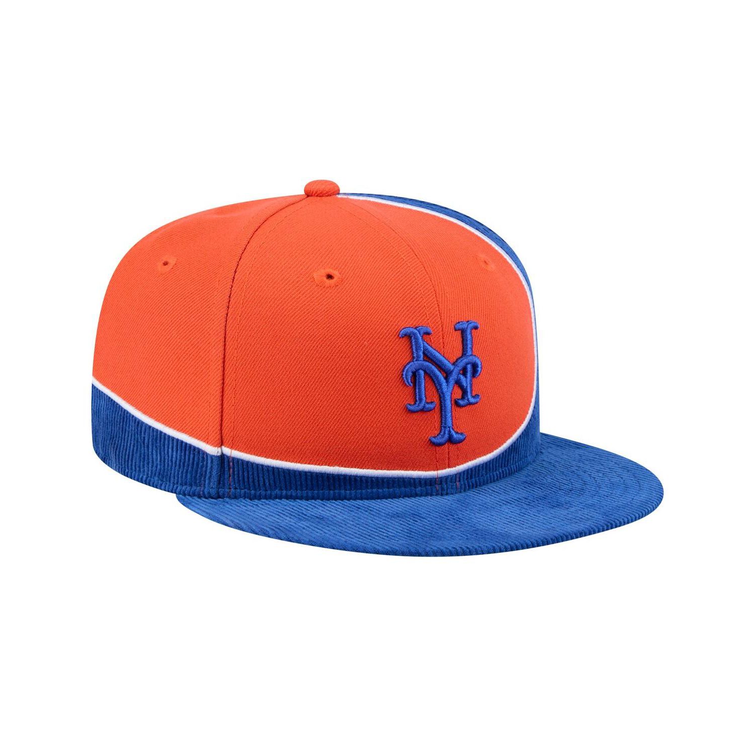 Men's Royal/Orange New York Mets Retro Split Corduroy Snapback Hat
