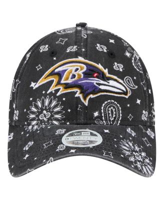 Женская черная шляпа Baltimore Ravens Paisley с регулируемой длиной 92 см от New Era