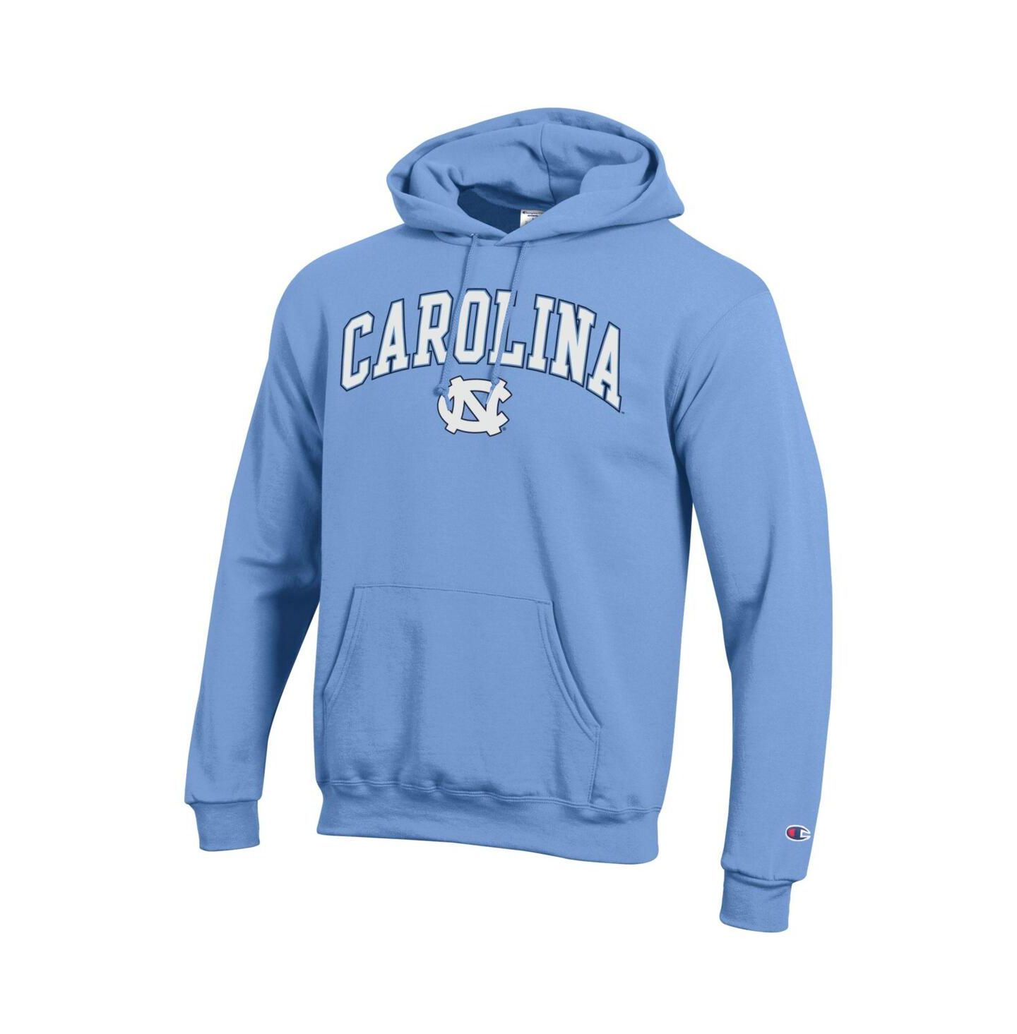 Мужские худи Champion Carolina Blue North Carolina Tar Heels Arch Over Logo Pullover, цвет: Чёрный — фото 4