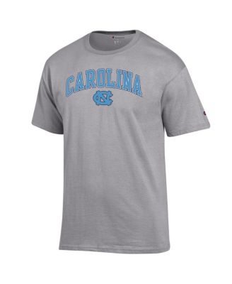 Мужская футболка с логотипом Champion's Heather Grey North Carolina Tar на каблуках, выгнутых дугой