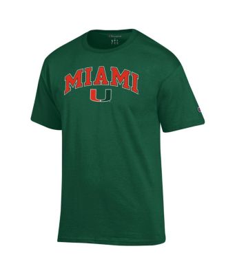 Мужская футболка с логотипом Champion's Green Miami Hurricanes в виде арки поверх логотипа