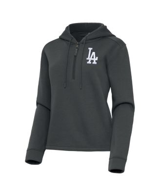 Женская толстовка Antigua Pewter Los Angeles Dodgers Contemporary с капюшоном на молнии