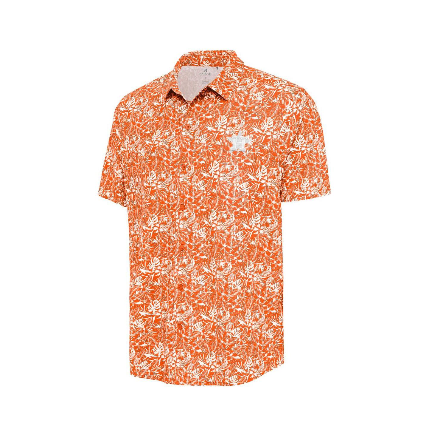 Мужская рубашка Antigua Orange Houston Astros Resort Button-Up — фото 3