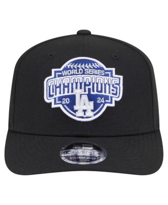 Мужская черная кепка New Era Los Angeles Dodgers 2024 World Series Champions 9SEVENTY с регулируемой головкой.