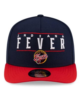 Мужская и женская кепка-бейсболка New Era Navy/Red Indiana Fever 2025 на драфте WNBA в стиле А-образной формы длиной 9 футов 5 дюймов