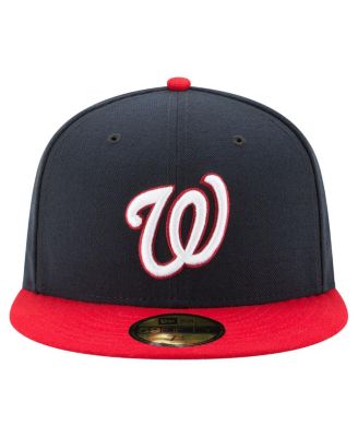 Мужская темно-синяя шляпа New Era Navy/Red Washington Nationals 20th Anniversary 59 размера 