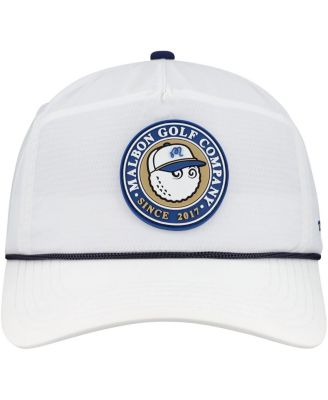 Мужская и женская шапка для гольфа Malbon Golf белого цвета THE PLAYERS Bucket Seal с регулируемой веревкой